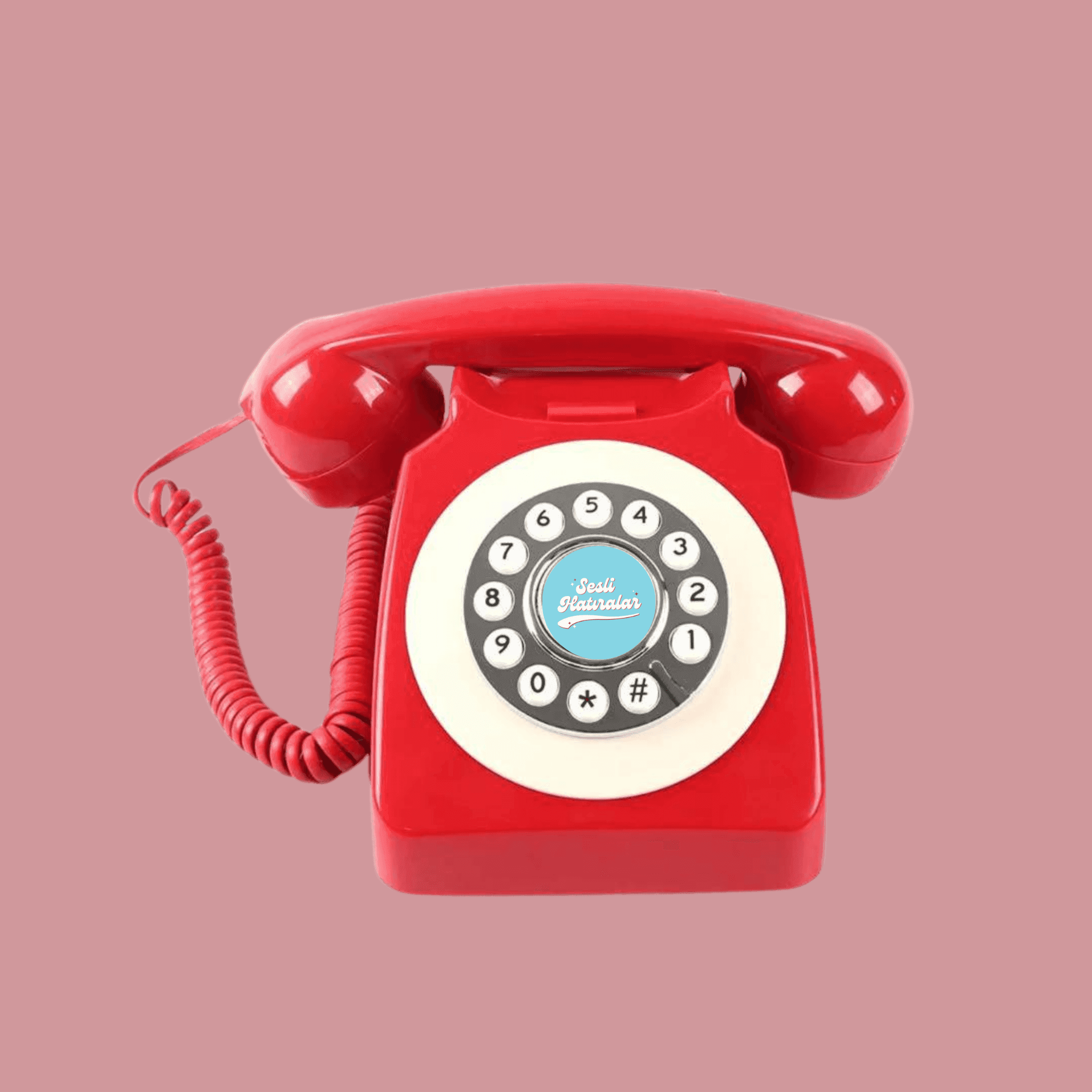 Kırmızı klasik retro telefon